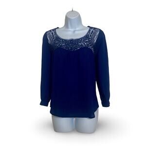 E&M Crochet Detail Blouse